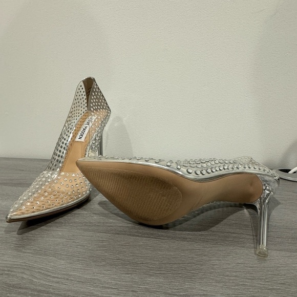 Steve Madden Clear Rhinestone Vala-r Heel Barbie Heels - Picture 6 of 9